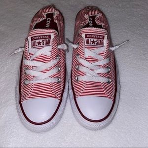 Converse Red/White Striped Sneakers